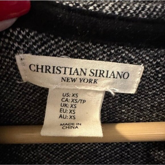 Christian Siriano Gray Herringbone Open Front Cardigan Women’s XS Cozy Chic - Picture 9 of 11